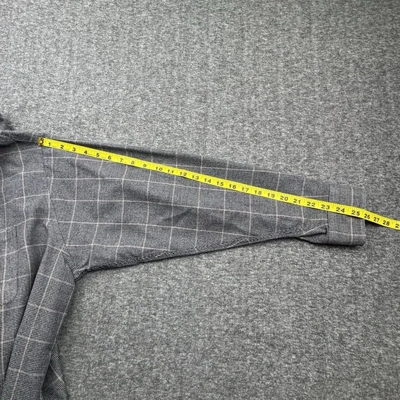 Viyella Wool Cotton Blend Flannel Sport Shirt Men 2XL XXL Plaid Check Gray Black - Picture 9 of 16